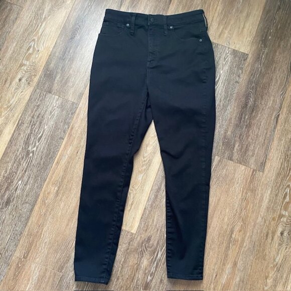 Madewell Women’s Curvy High-Rise Skinny Jeans Size 31 Black Wash Stretch Denim - Picture 1 of 12